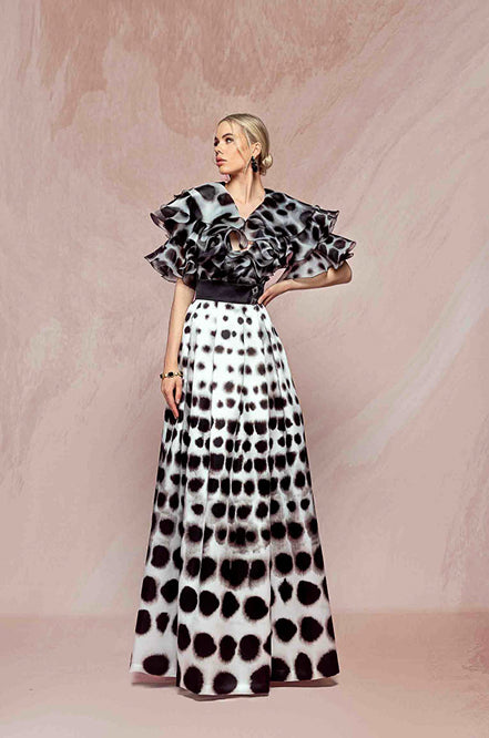 Abito Fantasia Pois Elegante