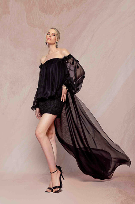 Abito Spalle Scoperte Con Sopragonna